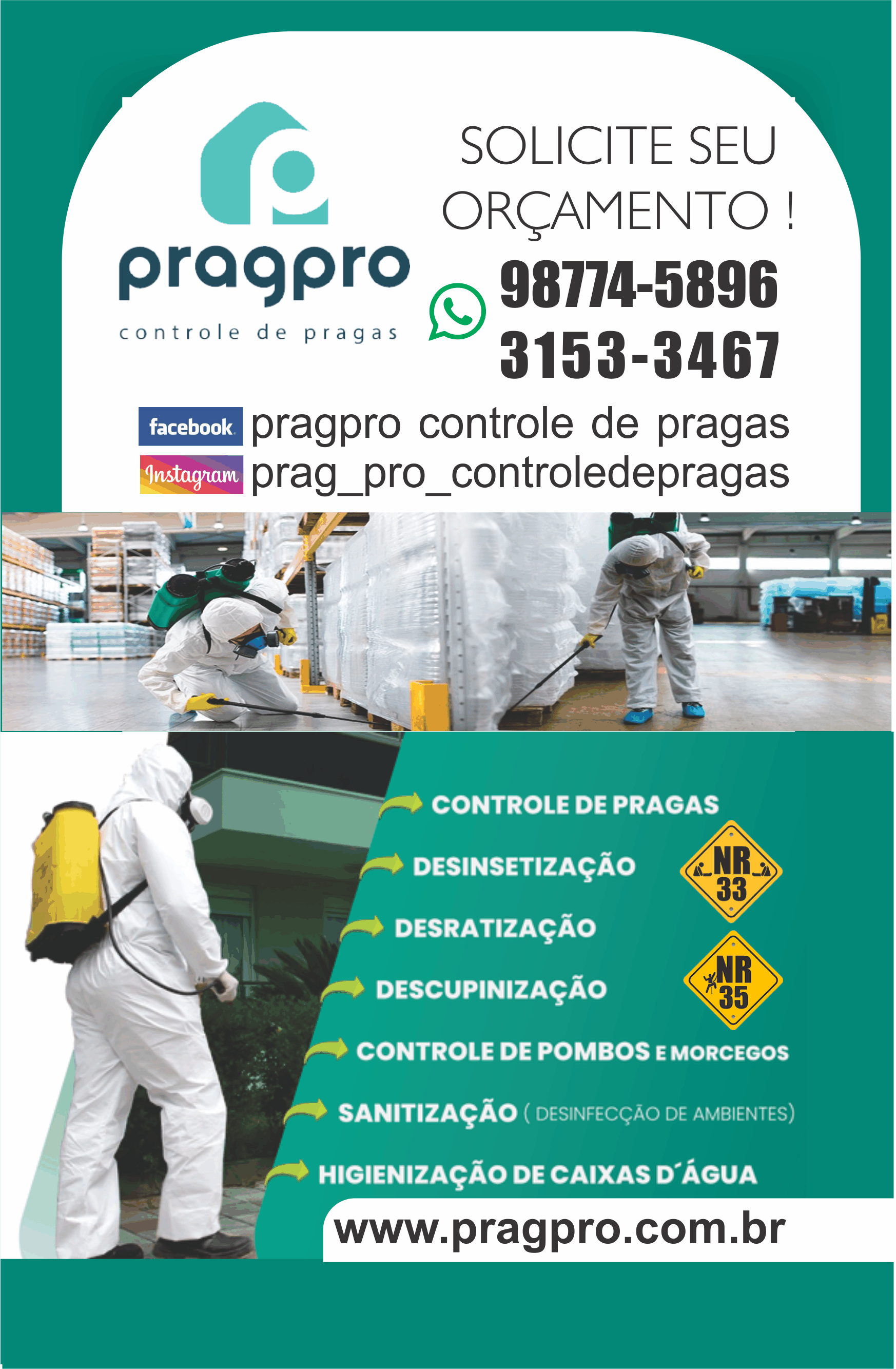 Pragpro Controle de Pragas      RUA FREDERICO MAURER, 1904, CURITIBA - PR  Fones: (41)98774-5896 / (41) 3153-3467