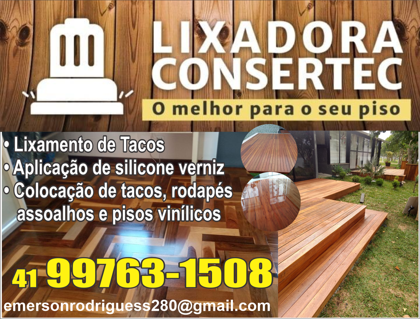 Lixadora Consertec      Fones: (41) 99763-150 /